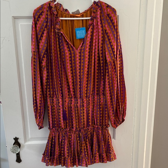 NWT! Oliphant Vibrant Geometric Long Sleeve Mini Dress - Picture 1 of 6